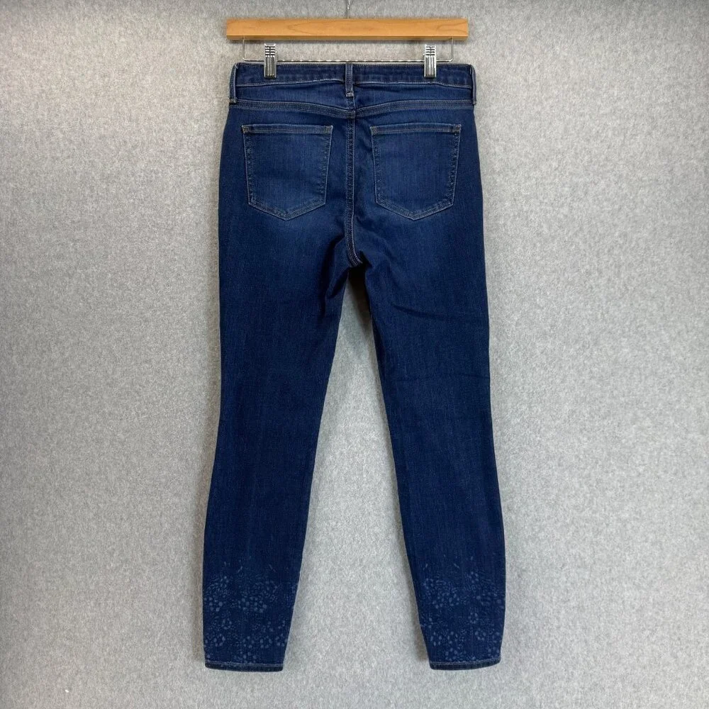 NYDJ Not Your Daughters Jeans Ami‎ Skinny Dark Wash Floral Leg Denim Lift Size 2